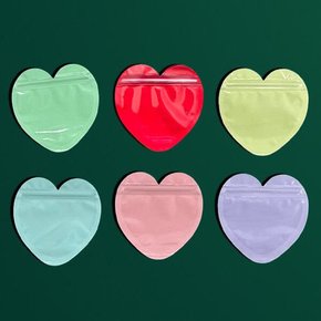 /느낌상점 컬러 하트 지퍼백 구디백 어린이집 유치원 생일 선물