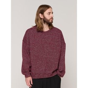 OVER KNIT SWEATSHIRT  (RED)