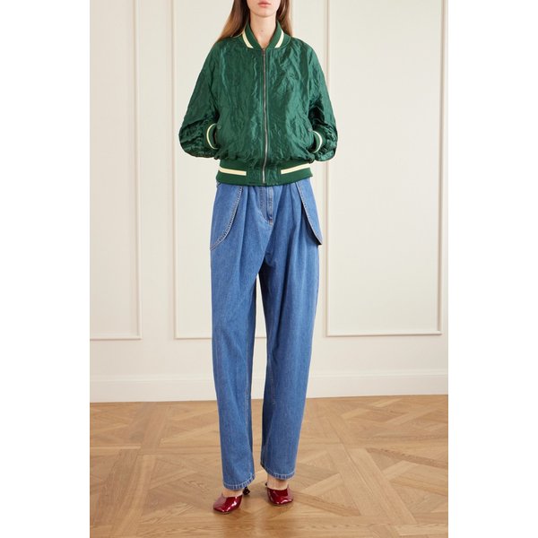 벨티드 플리츠 와이드 진 46376663163050438