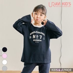 키즈&주니어 아동복 남아 여아 유아동 공용 라운드넥 봄 가을 기본 긴팔 티셔츠_CT783