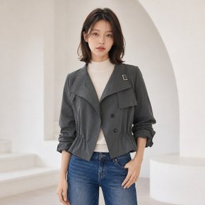 버클 하이넥 스트링 숏 트렌치 자켓_T2608JK038C