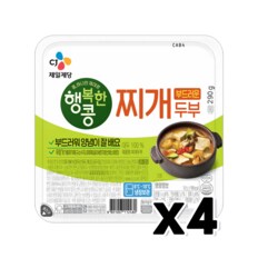 행복한콩 양념이잘배는 부드러운 찌개두부 290g x 4개