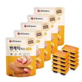 큐원 팬케익믹스 100g x 5개 + 오뚜기 메이플시럽 11g x 10개