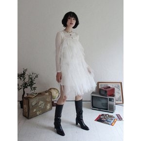 Airy Tulle Lace Dress for Layering_WHITE