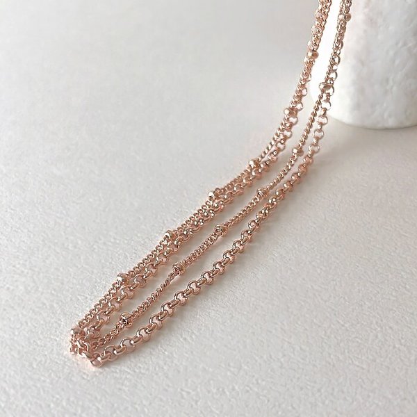 14K 페르시 레이어드 체인 목걸이 NA0665