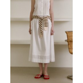 PUNCHING LACE FLARE SKIRT (sand ivory)