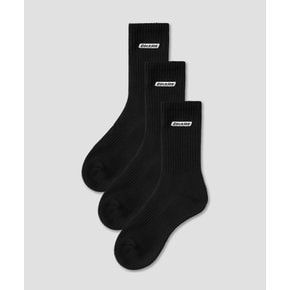 3PACK 배너 로고 미드 삭스 Black 긴목 패션양말 DIKU263LASC003BK 6143086