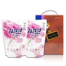 샤프란 섬유유연제 1000ml+1000ml 세탁세제 선물