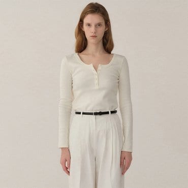 킨더살몬 Button Up T-shirt Ivory