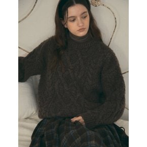 Homely Cable Knit_Deep Brown(O25-KN28)