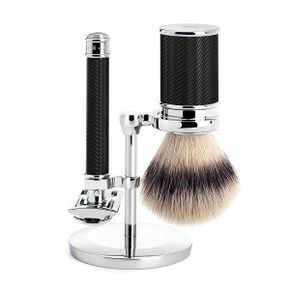 독일 뮬레 면도기 Muhle Traditional Shaving Set Silvertip Fibre Brush Slicer with Open Comb