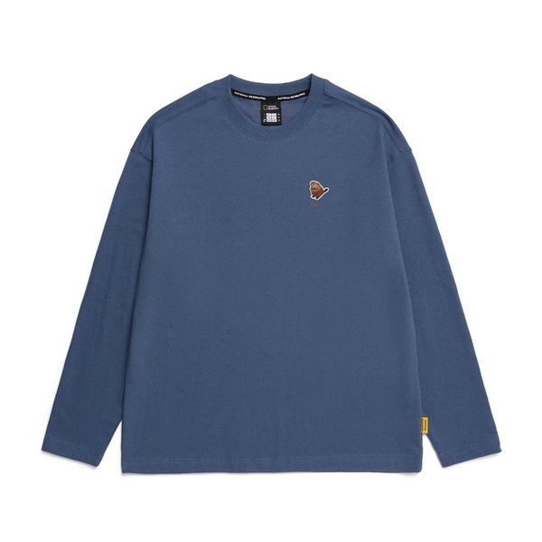 [여주점] N251UTS051 동물 와펜 세미 오버핏 티셔츠 DUSTY NAVY