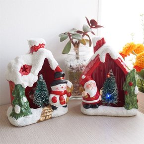 LED 크리스마스 스노우 하우스 2타입 장식품