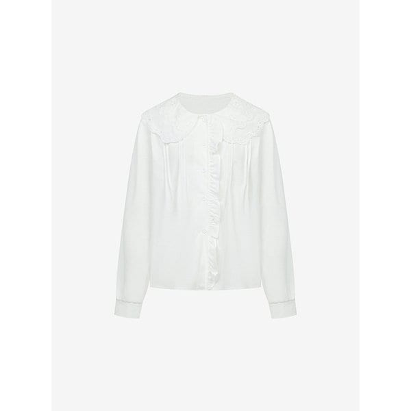 코듀로이 펀칭 카라 블라우스 (TMBAB2411)