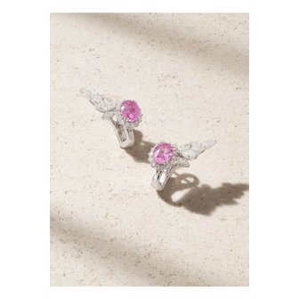 YEPREM 옙렘 18k 화이트 골드 사파이어 다이아몬드 이어링 46376663162914015