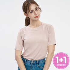 1+1 여성 베이직 라운드 반팔 티셔츠 6컬러