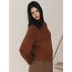 AR_Jacquard woolen sweater_BROWN