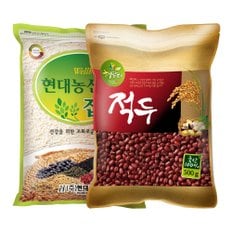 현대농산 찹쌀 1kg+국산 적두 500g