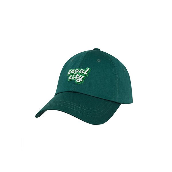 SEOUL CITY NEEDLEPOINT HAT - GREEN