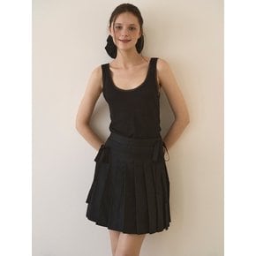 Julia Ribbon Pleats Skirt (Black)