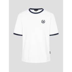 25SS 헤리티지 클럽 배색 라운드 티셔츠 - 화이트(BC5442C951)