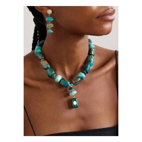 리지 포르투나토 안다멘토 골드 도금 멀티스톤 네크리스 블루 46376663162907502