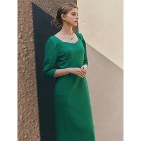 Morgan / Square Neck Puff Shoulder Dress