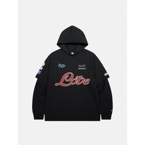 Team Layered Hooded Tee Black