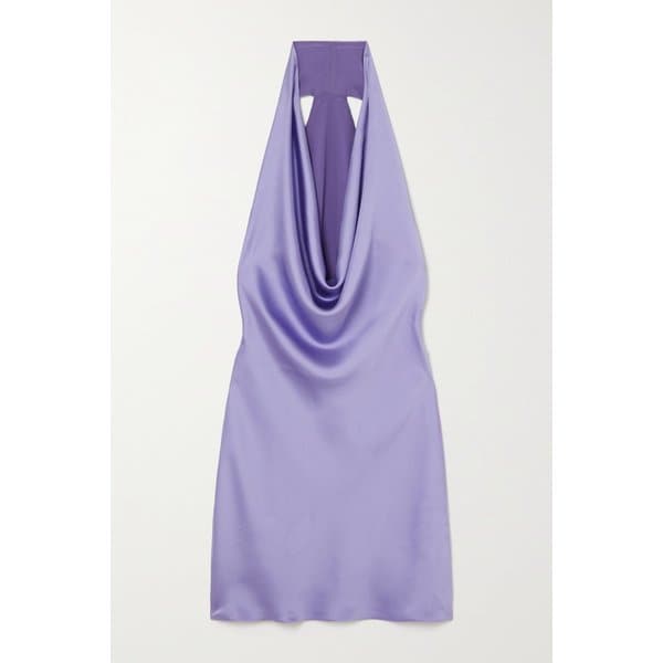 노마카말리 드레이프 새틴 홀터넥 미니 원피스 1647597316104989