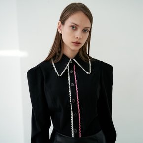 [와이제이] BLACK MACARON BLOUSE