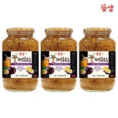  꽃샘 꿀 패션후르츠차 1KG x3 ( 과일청 에이드)