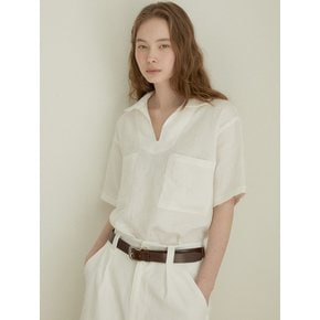 Linen short sleeve top (white)