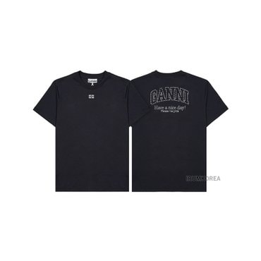 가니 SS25 여성 라인스톤 로고 티셔츠 T3953 252
