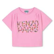 FRUITS STICKERS 로고프린트 반팔 티셔츠(Z255AGT312_핑크)