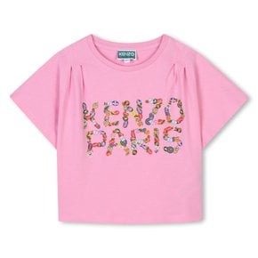 FRUITS STICKERS 로고프린트 반팔 티셔츠(Z255AGT312_핑크)