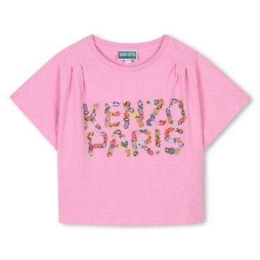 겐조키즈 FRUITS STICKERS 로고프린트 반팔 티셔츠(Z255AGT312_핑크)