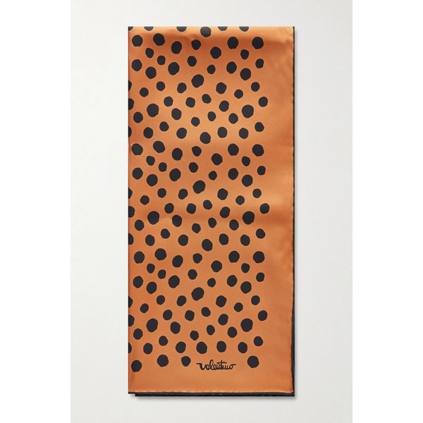 폴카 도트 실크 트윌 스카프 브릭 46376663163044524