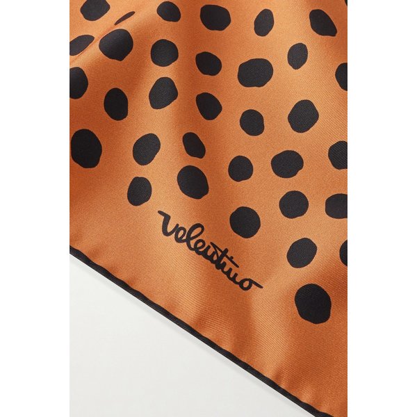 폴카 도트 실크 트윌 스카프 브릭 46376663163044524