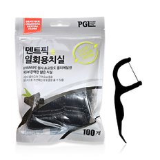 피지엘 덴트픽 대나무 숯 일회용 치실 100p