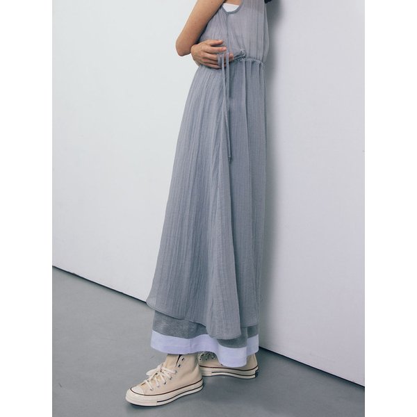 [리퍼브]Layering Jersey Skirt_Melange Gray