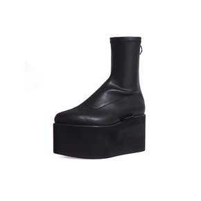 None Sleek Platform Ankle Boots_Black