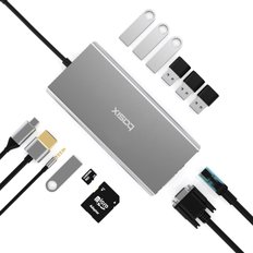 베이식스 USB 멀티허브 C타입 14in1 HDMI 맥북 이더넷