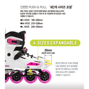 아동 인라인 스케이트 롤러블레이드 에이팩스 핑크+가방+보호대 신발항균건조기 휠커버 외