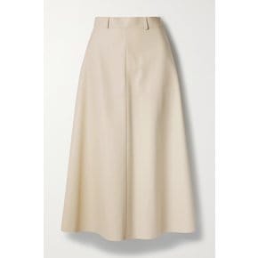 Alabama Leather Midi Skirt 아이보리