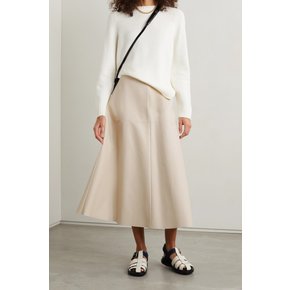 Alabama Leather Midi Skirt 아이보리