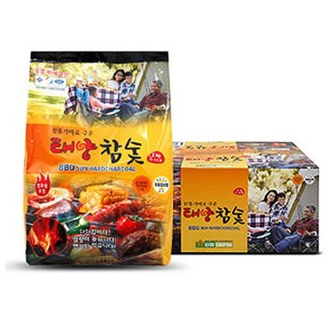  태양참숯 3kg 바베큐 숯 캠핑 구이용 착화제 포함