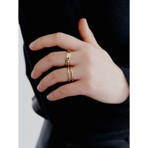 [2 SET] Two Bold Line Rings