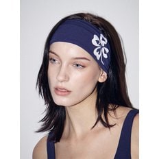 BEURRE ULTIMATE COMFORT wide headband clovermardi_NAVY IVORY