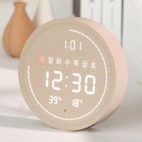 플라이토 와이파이 필링 원형 인테리어 LED 탁상 벽시계 18cm