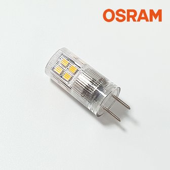 오스람 LED 핀 램프 12V 2.6W 기존 할로겐 28W 대체용 GY6.35